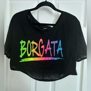 NWT Vintage Borgata Rainbow Crop Top